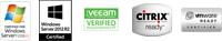 Certified on VMware, Citrix, Veeam, Windows 2008 Server, and Windows 2012 Server